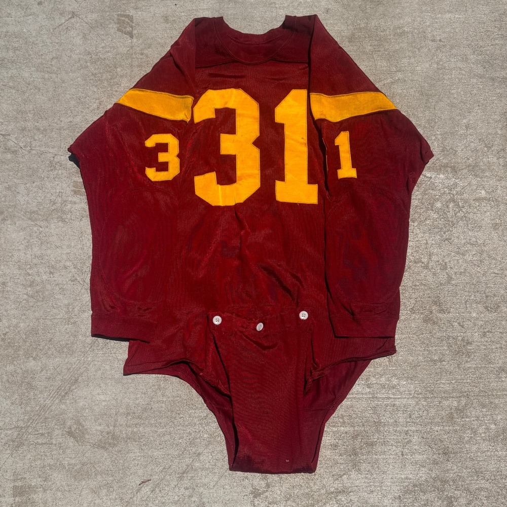 Vintage 60s Game Worn USC Trojans Football Jersey Rawlings #31 Hill Rose Bowl